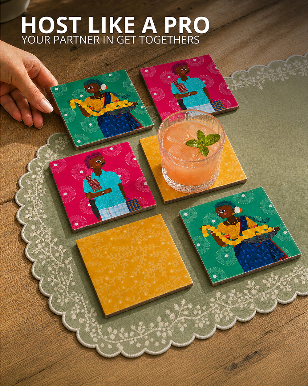 Folk Funk Coaster set