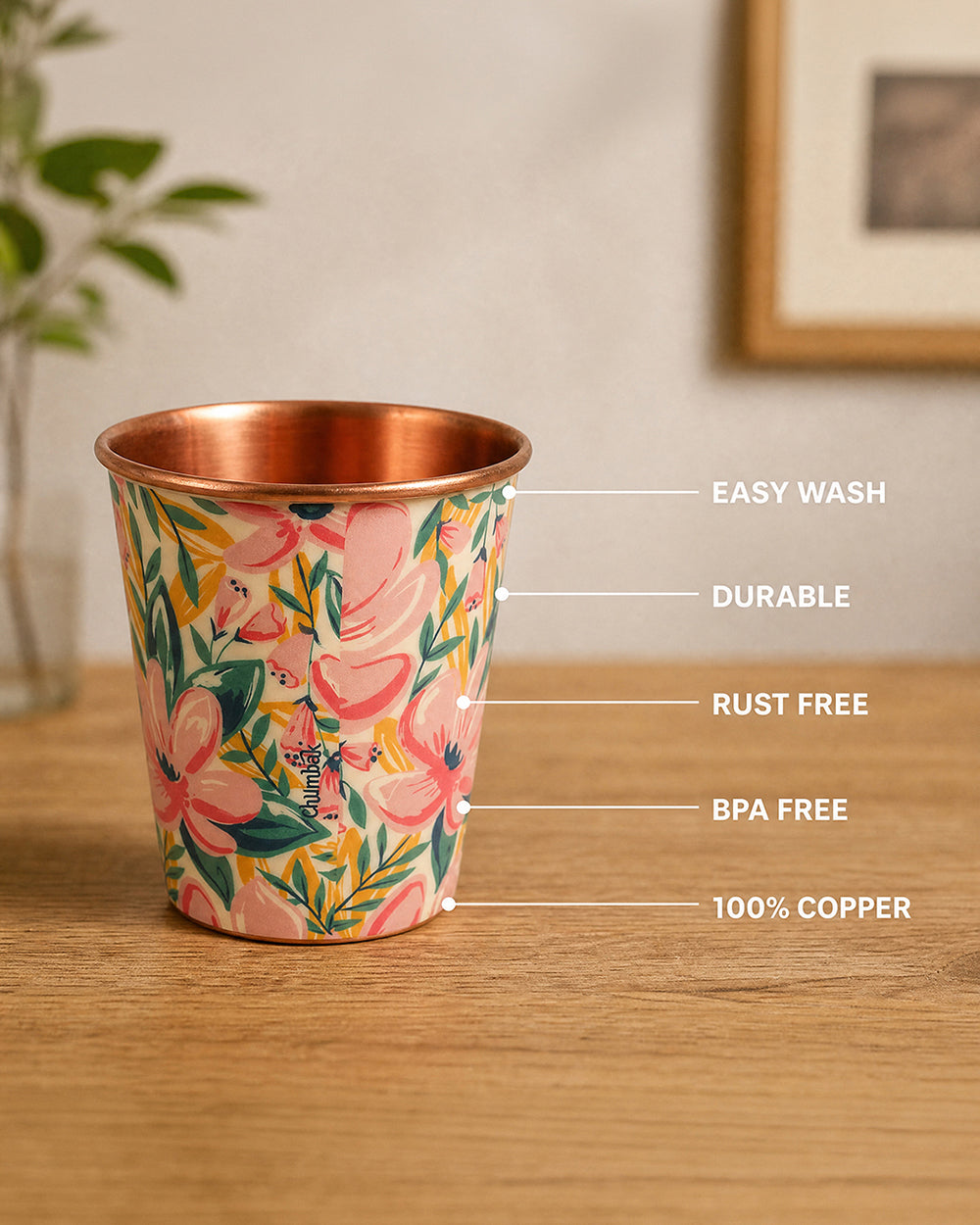 Tropical Lilies Copper Tumbler - Small