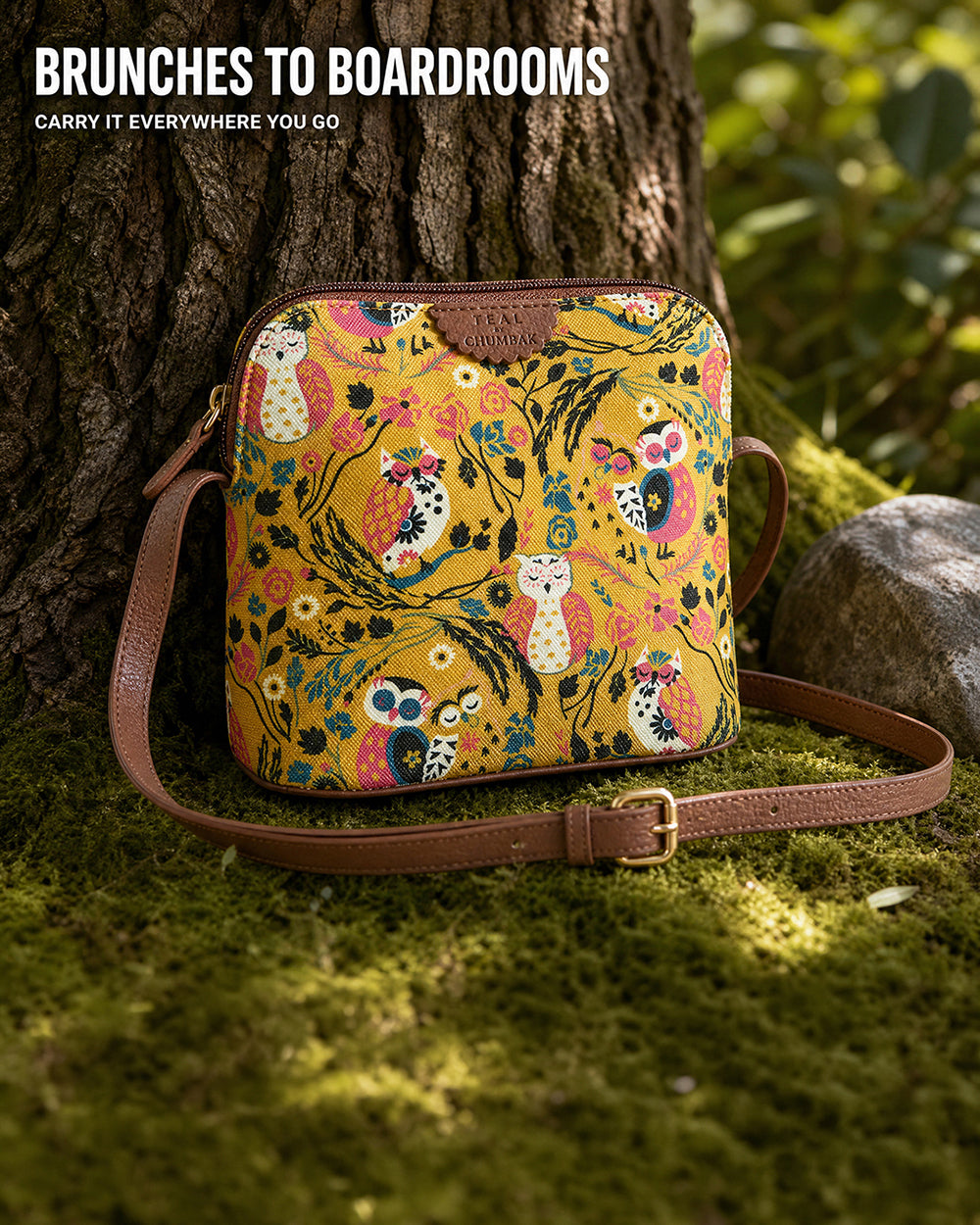 Teal By Chumbak Jungle Stories Sling Bag - Yellow