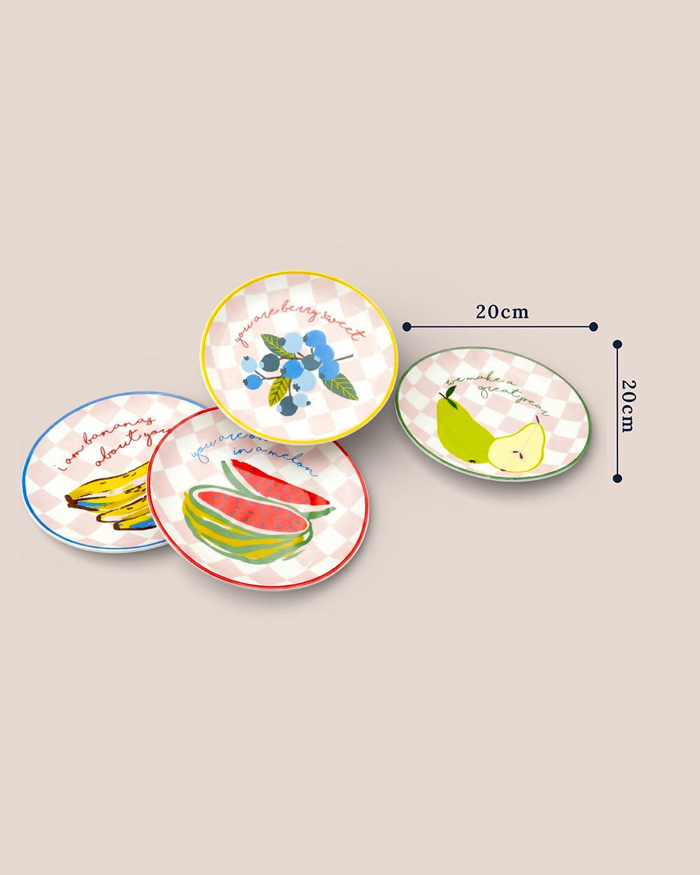 Chumbak Farmlife Snack Plates Gift Set of 4 | Comes in a Gift Box