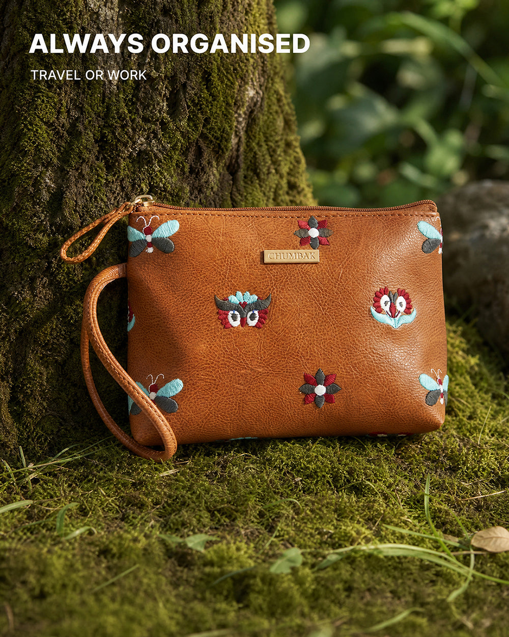 Owl Eyes Embroidered Pouch