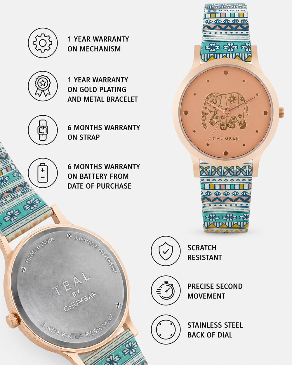 TEAL by Chumbak Carnival Elephant Watch