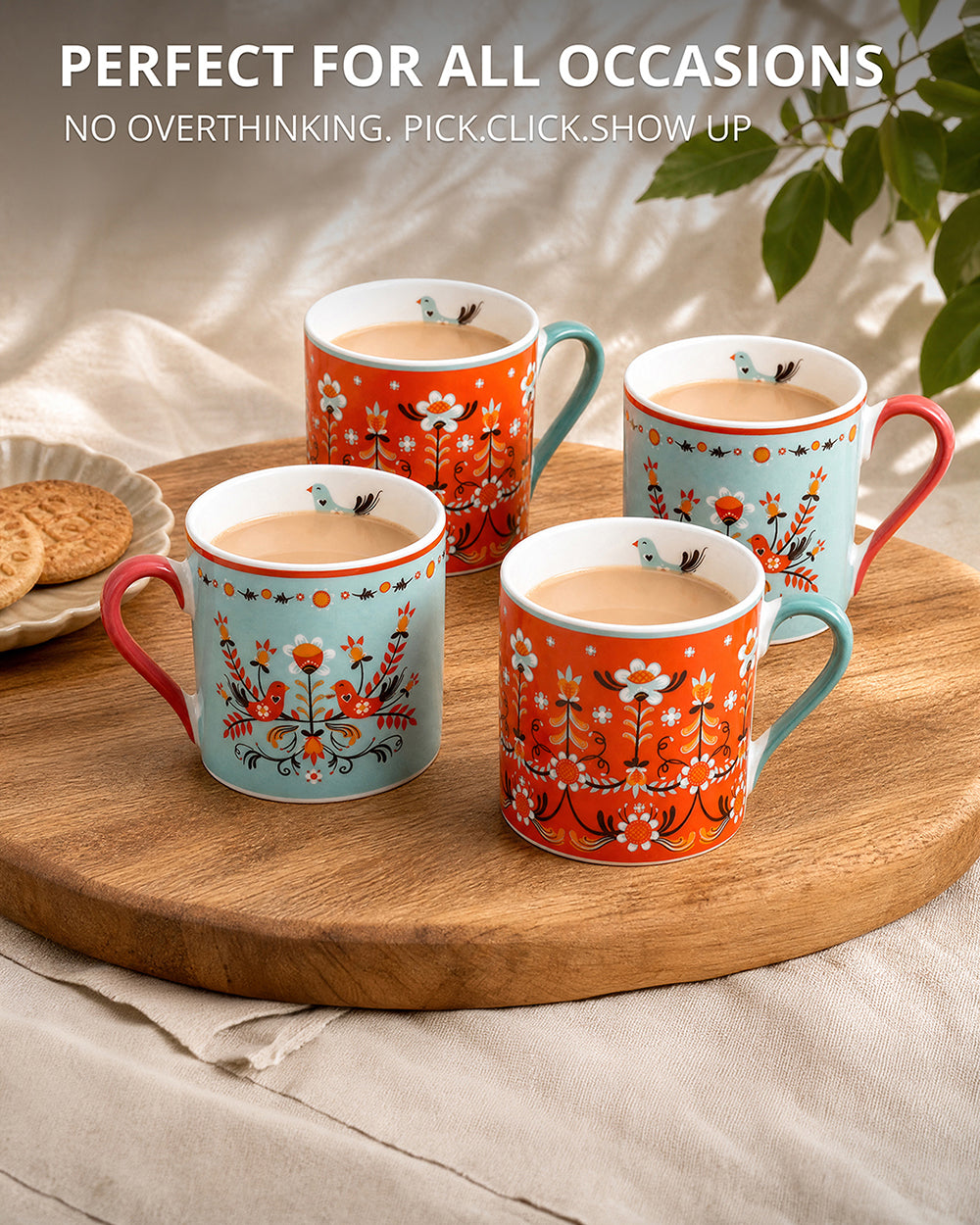 Valley Bloom Tea Mugs Gift Set of 6