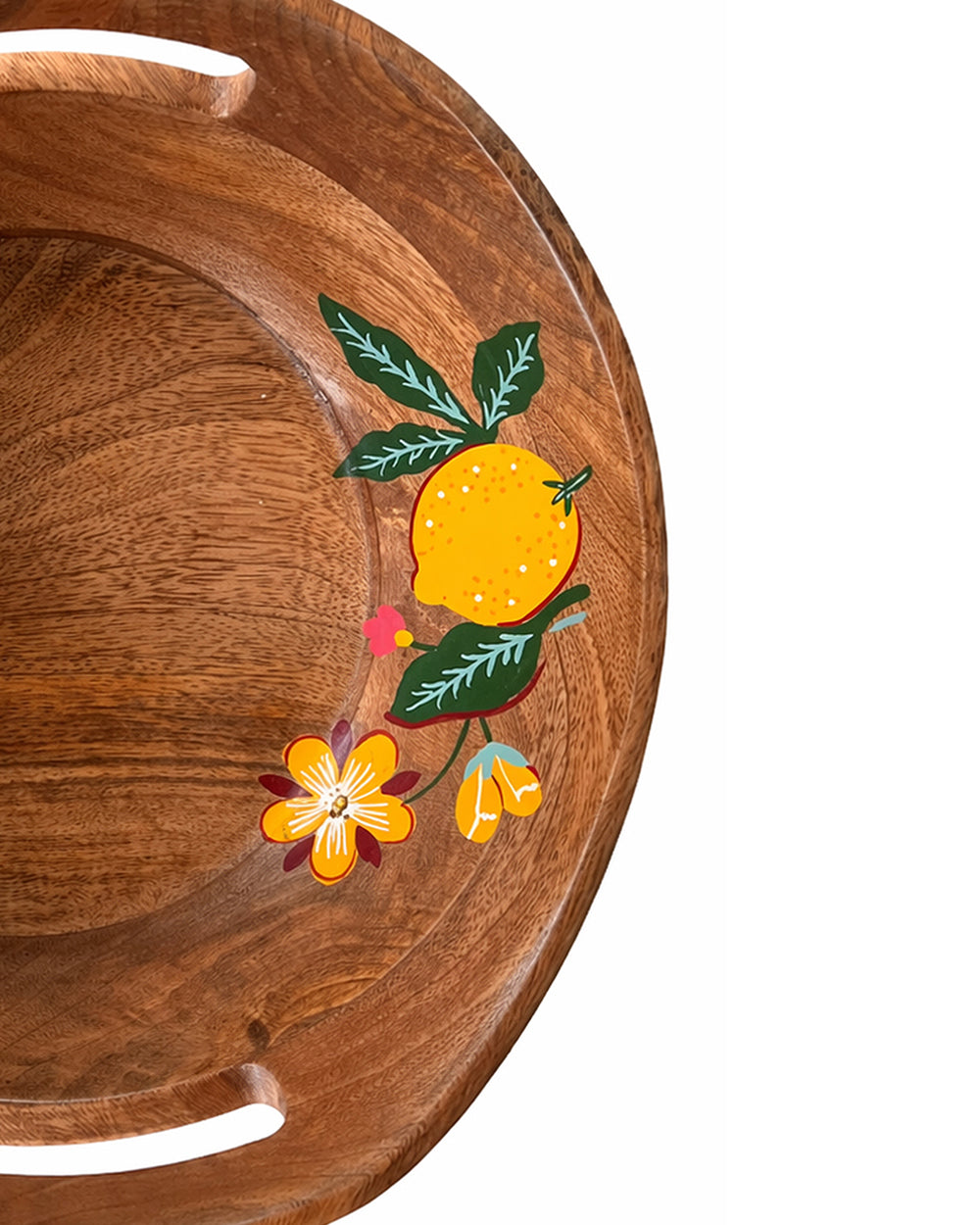 Florentine Wooden  Serving Bowl, 9"| Citrus Zest
