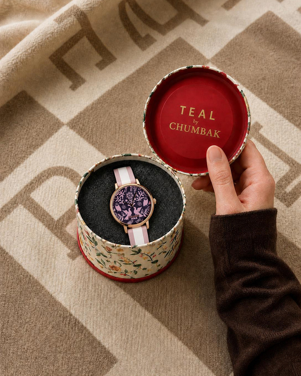 TEAL by Chumbak Floral Birds Wrist Watch- Pink