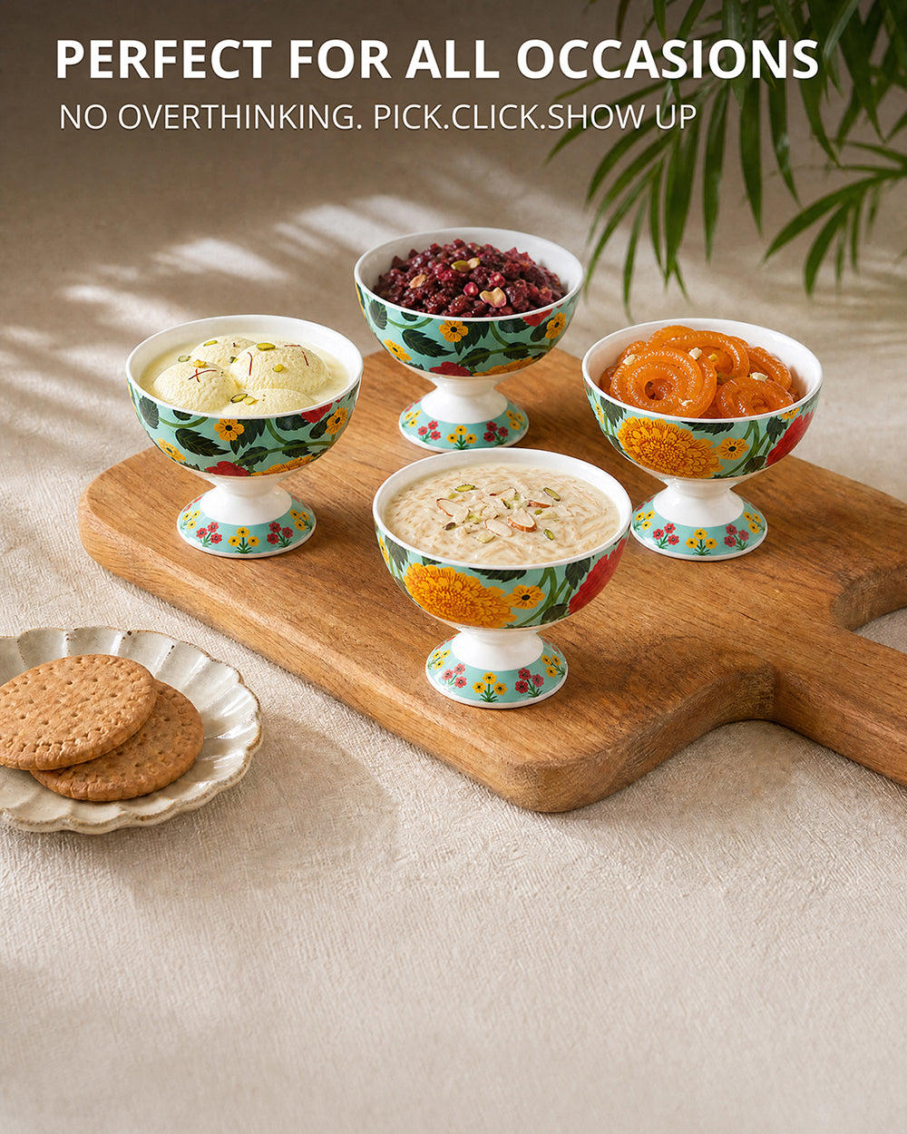 Rani Bagh Dessert Bowls Gift Set - Set of 6, 160 ml | Palace Memoirs
