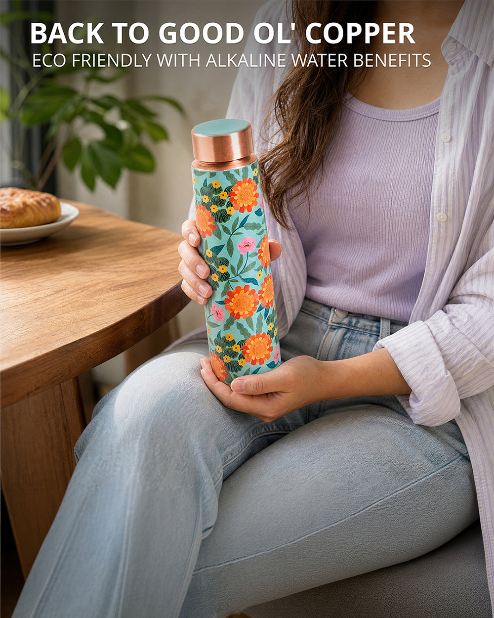 Marigold Copper Bottle, 900 ml