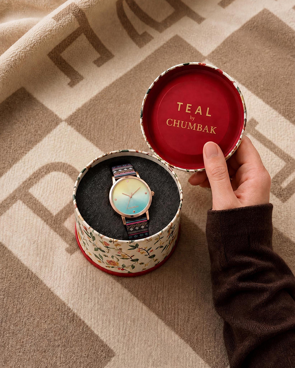TEAL by Chumbak Ombre Aztec Watch-Black