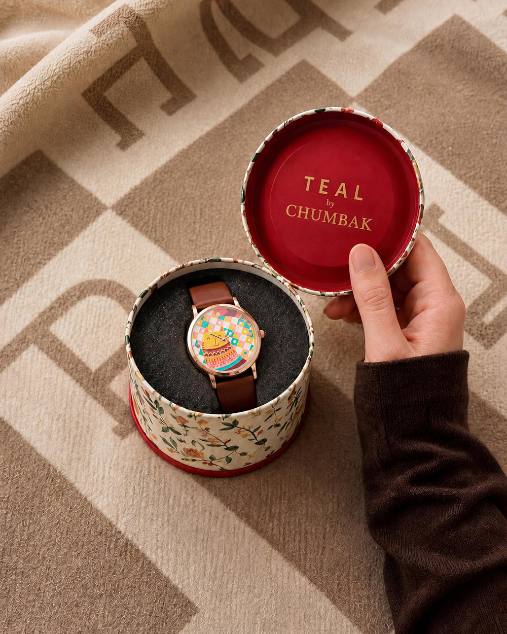 TEAL by Chumbak Aztec Cats Wrist Watch
