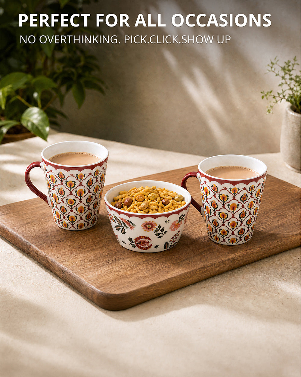 Ikat Tea Mugs Gift Set of 6