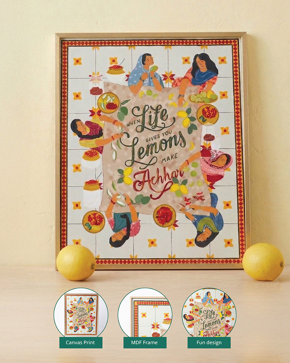 Lemon Pickle Wall Frame, 40x50cm| Citrus Zest