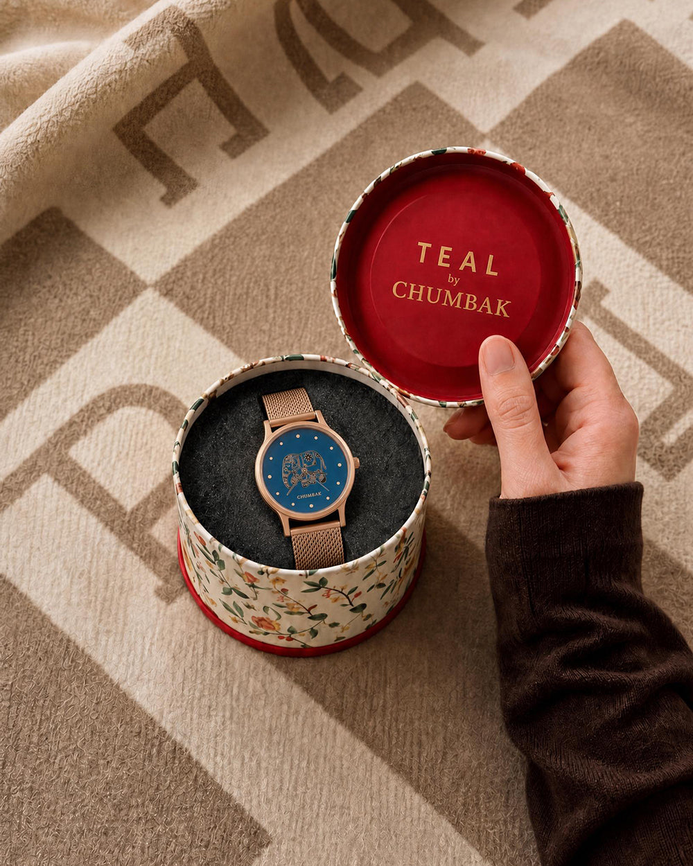 TEAL by Chumbak Carnival Elephant Watch,Metal Mesh Strap
