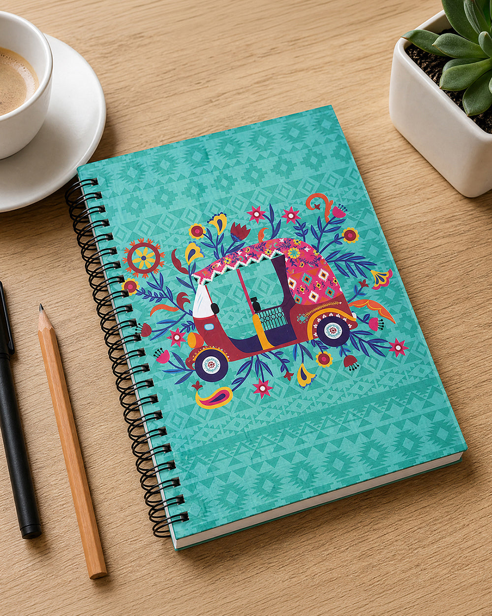 Bohemian Auto Ride Spiral Notebook