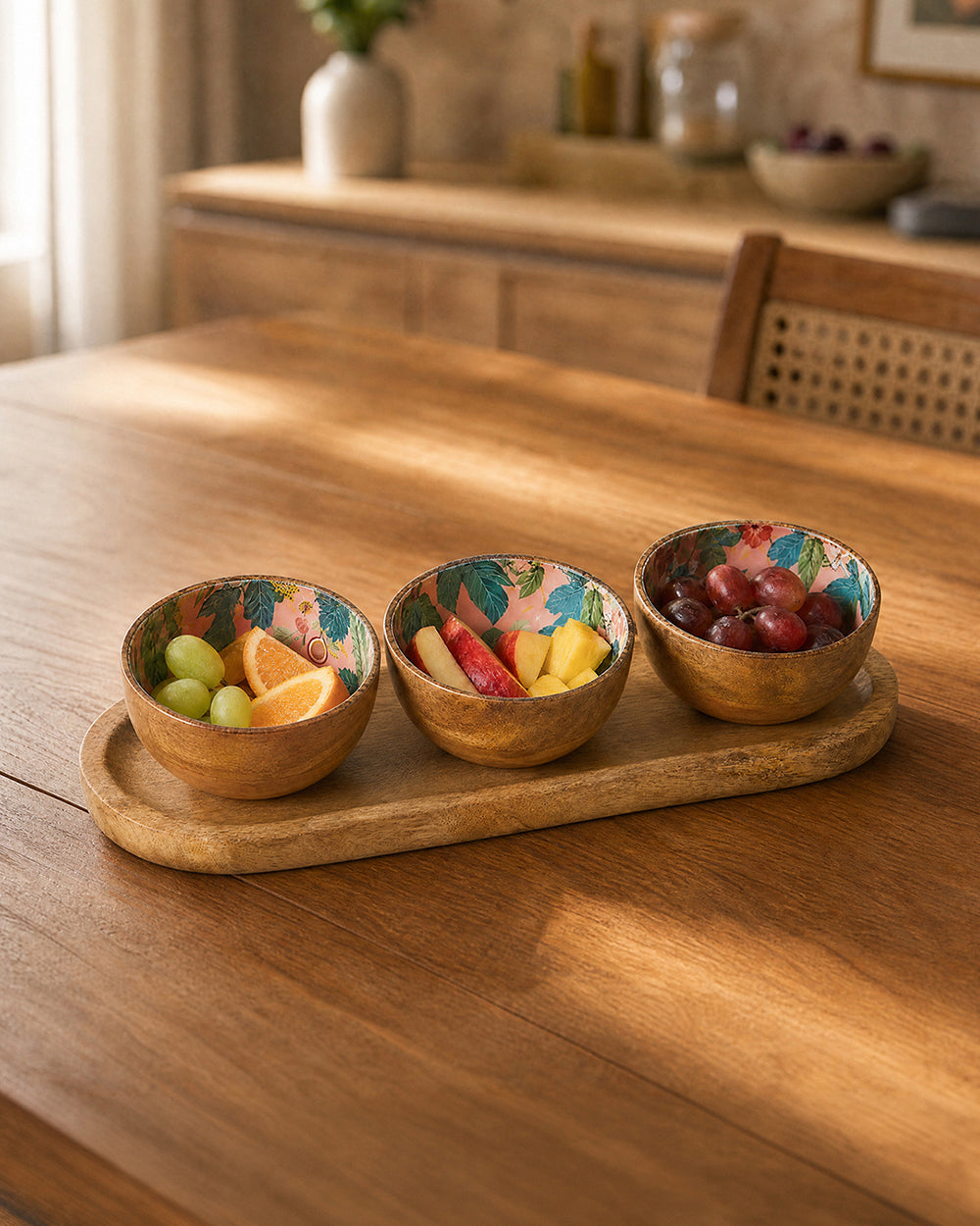 Wild Bloom Snack Bowl, Platter Set with box