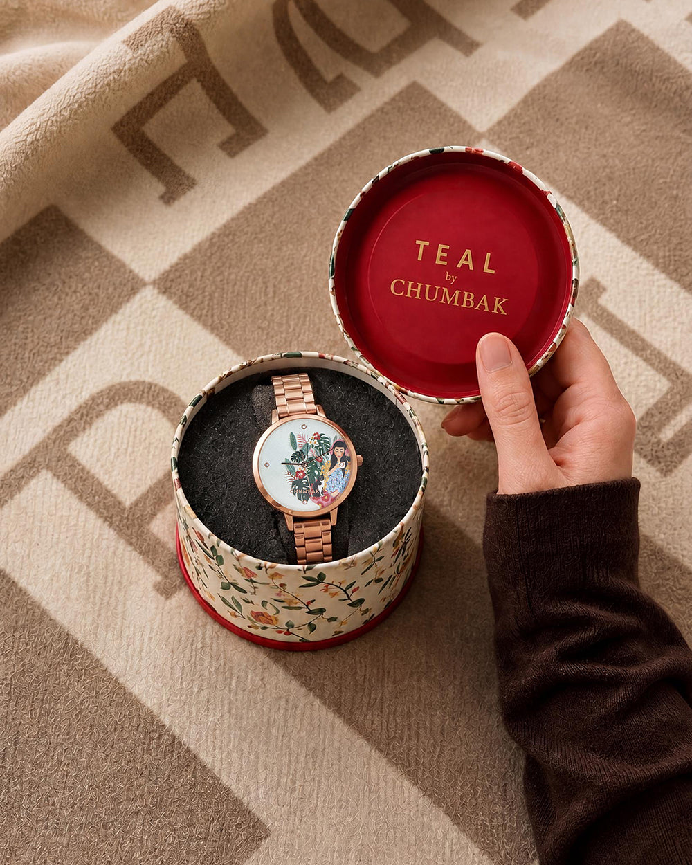 Teal by Chumbak Live Slow Watch,Stainless Steel Link Strap