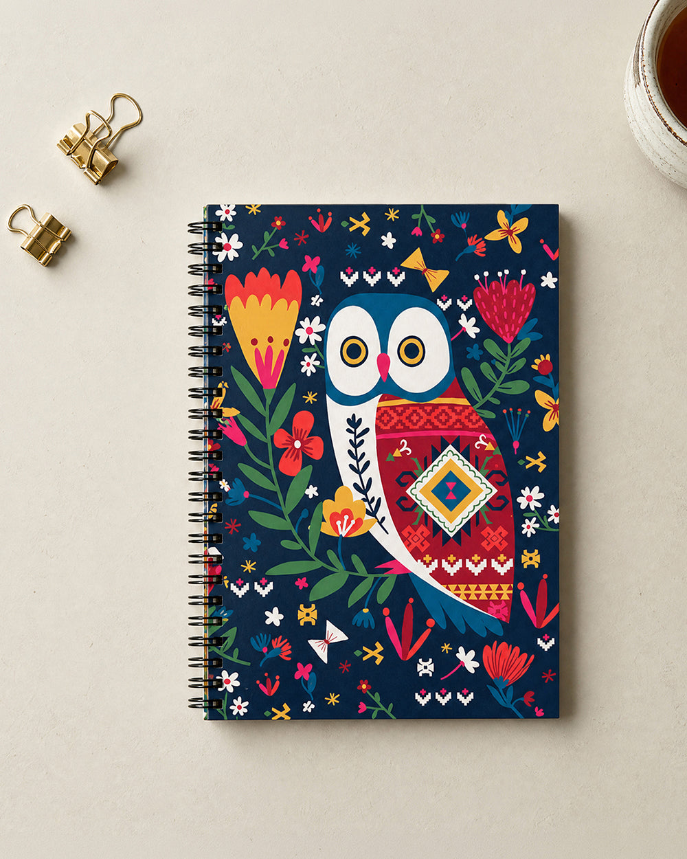 Killim Owl Spiral Notebook
