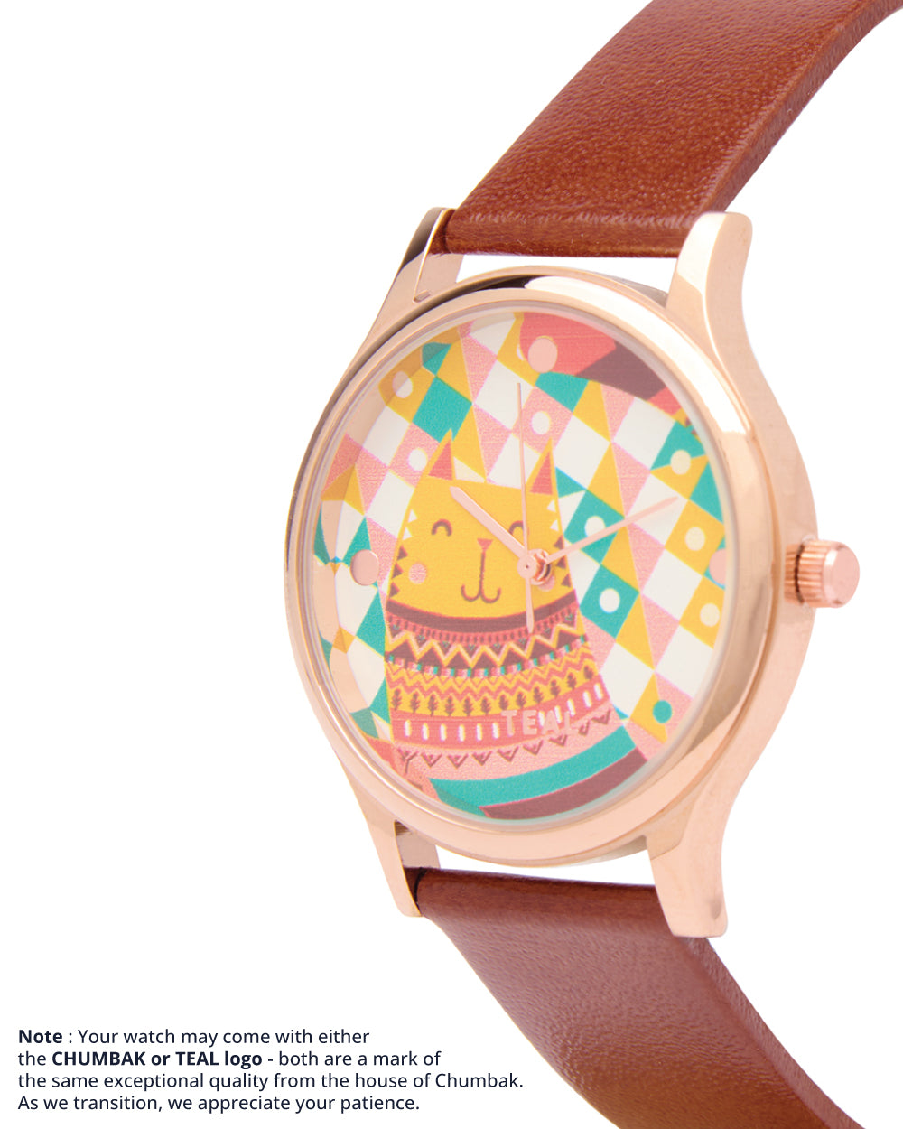 TEAL by Chumbak Aztec Cats Wrist Watch