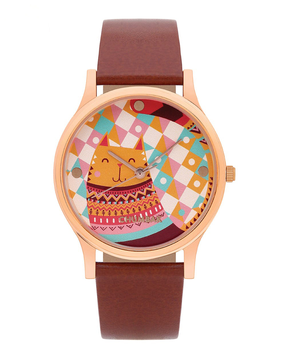 TEAL by Chumbak Aztec Cats Wrist Watch