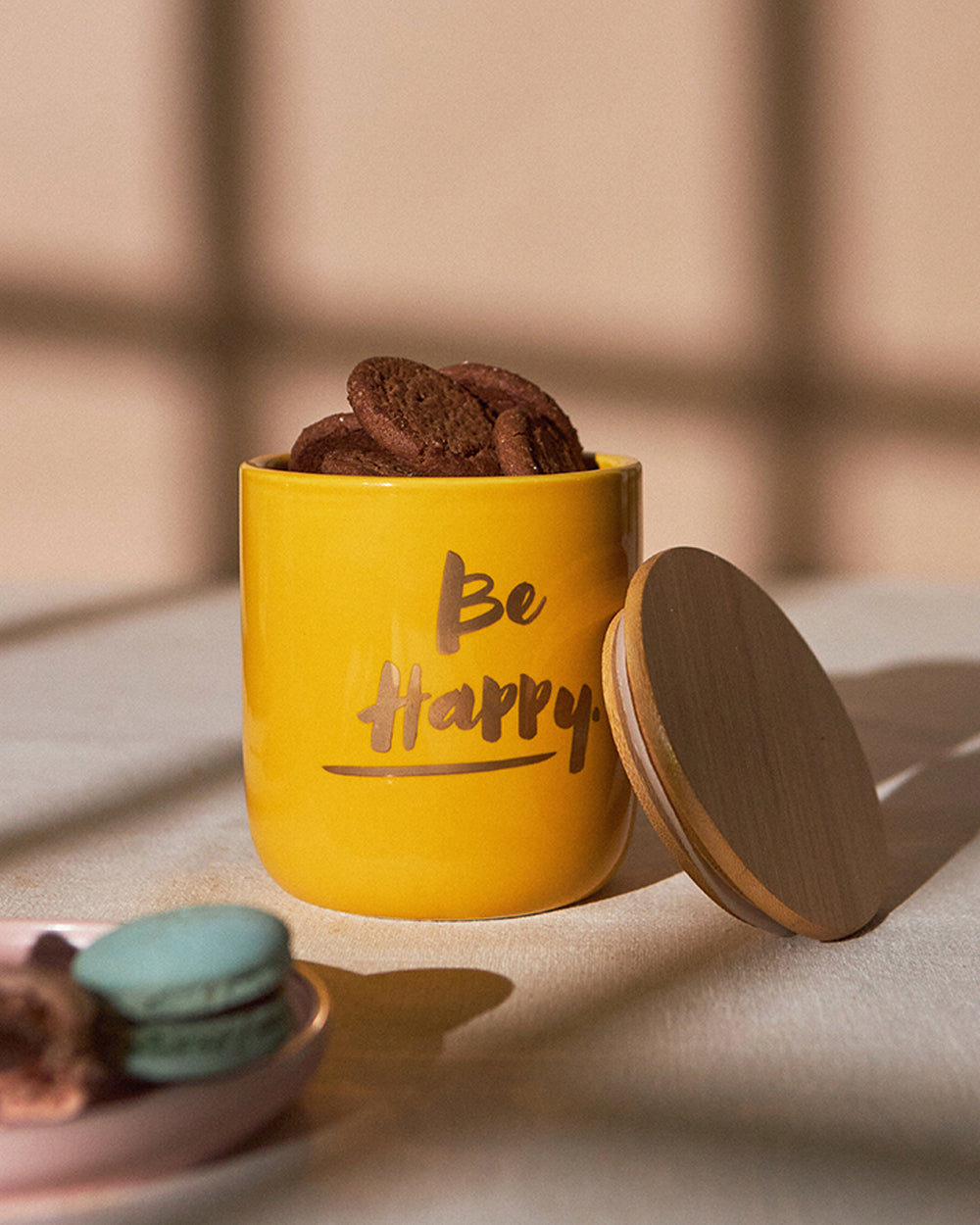 Good Vibes Ceramic Jar - Yellow