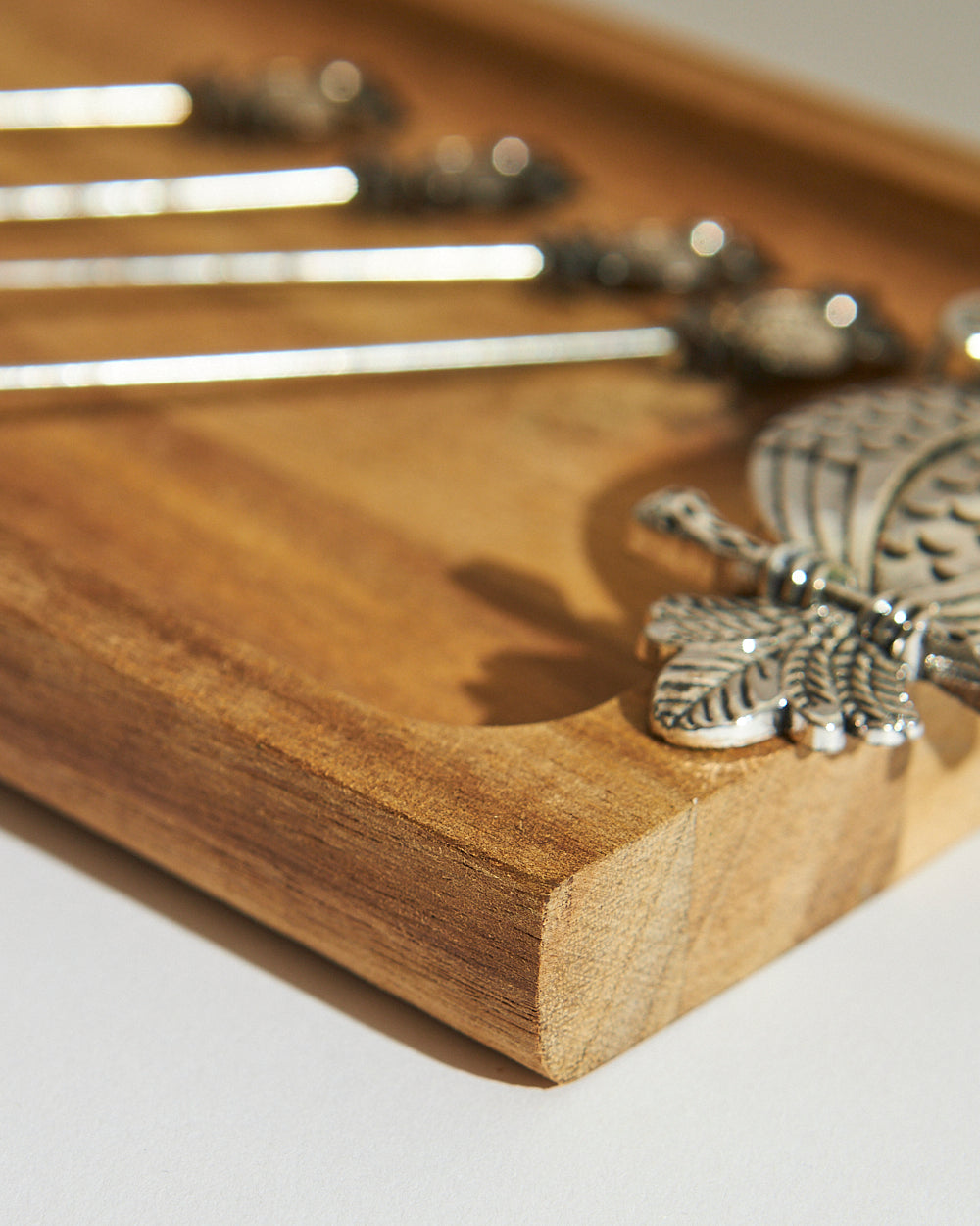 Wooden Rectangular Platter & Skewer Set - Owl