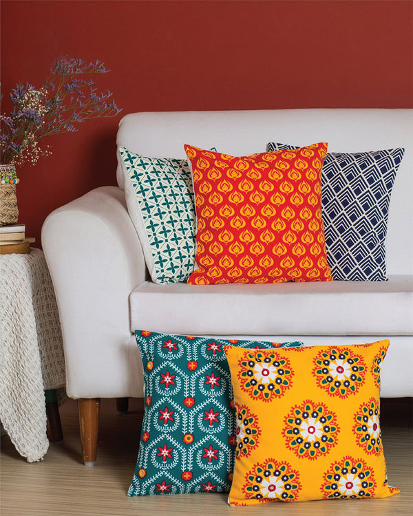Pattern Party Cushion Cover - Set of 5
