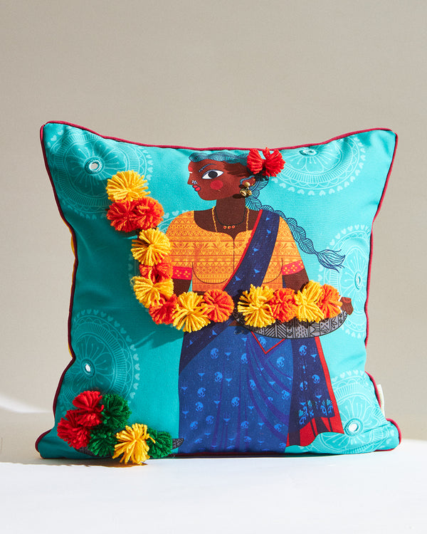 Flower Lady Cushion Cover