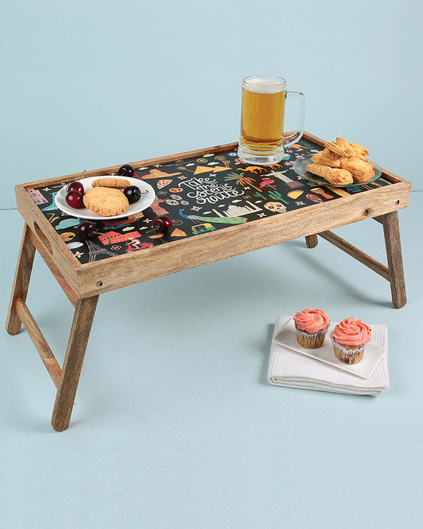 Take the Scenic Route Black Foldable Breakfast Tray