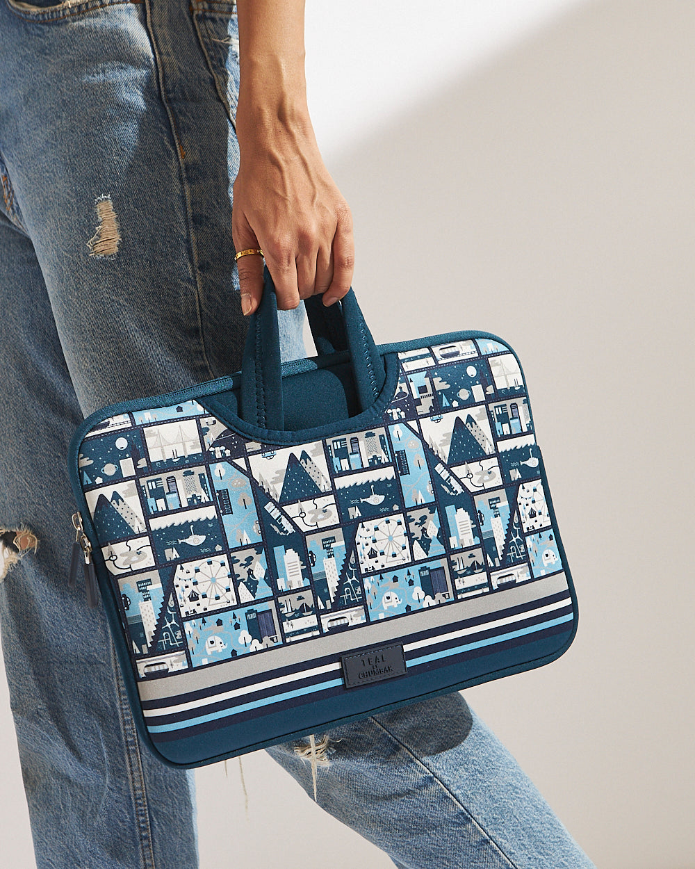 TEAL By Chumbak Amusement Park Laptop Sleeve - 15inch
