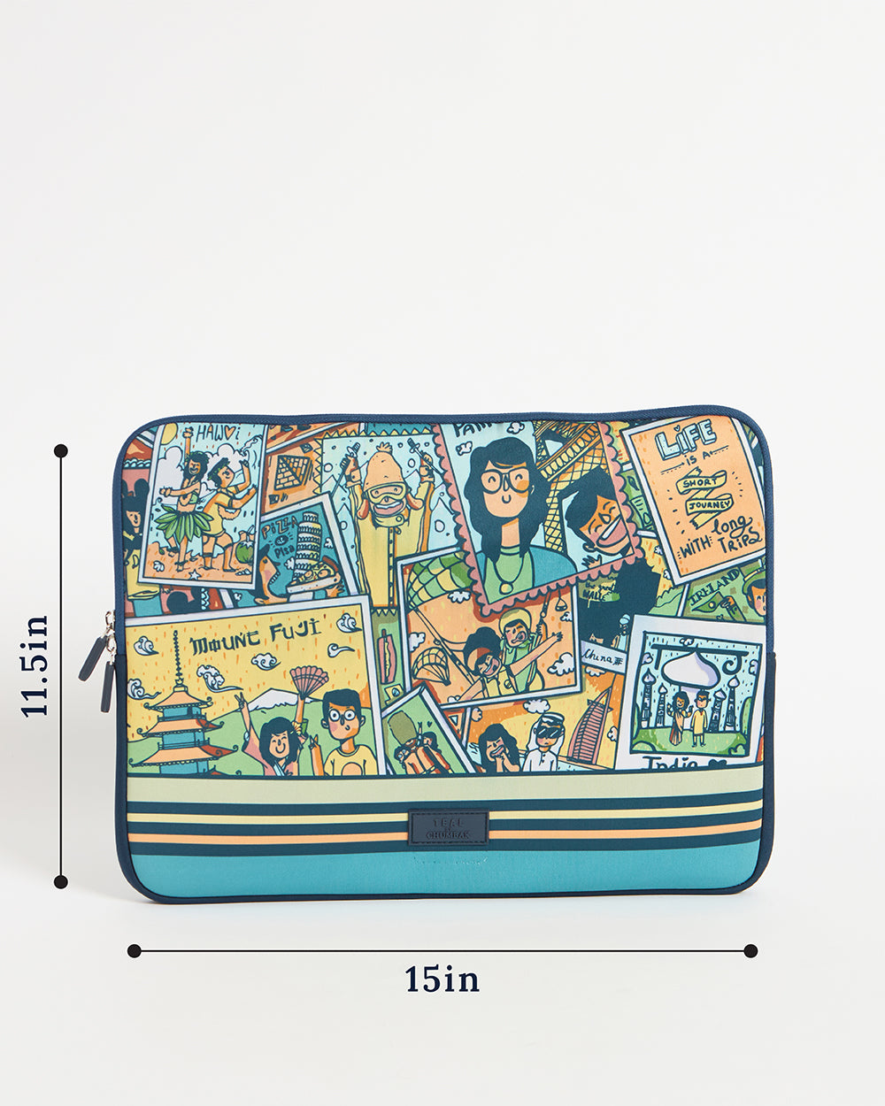 TEAL By Chumbak Around the world Laptop Sleeve - 15inch
