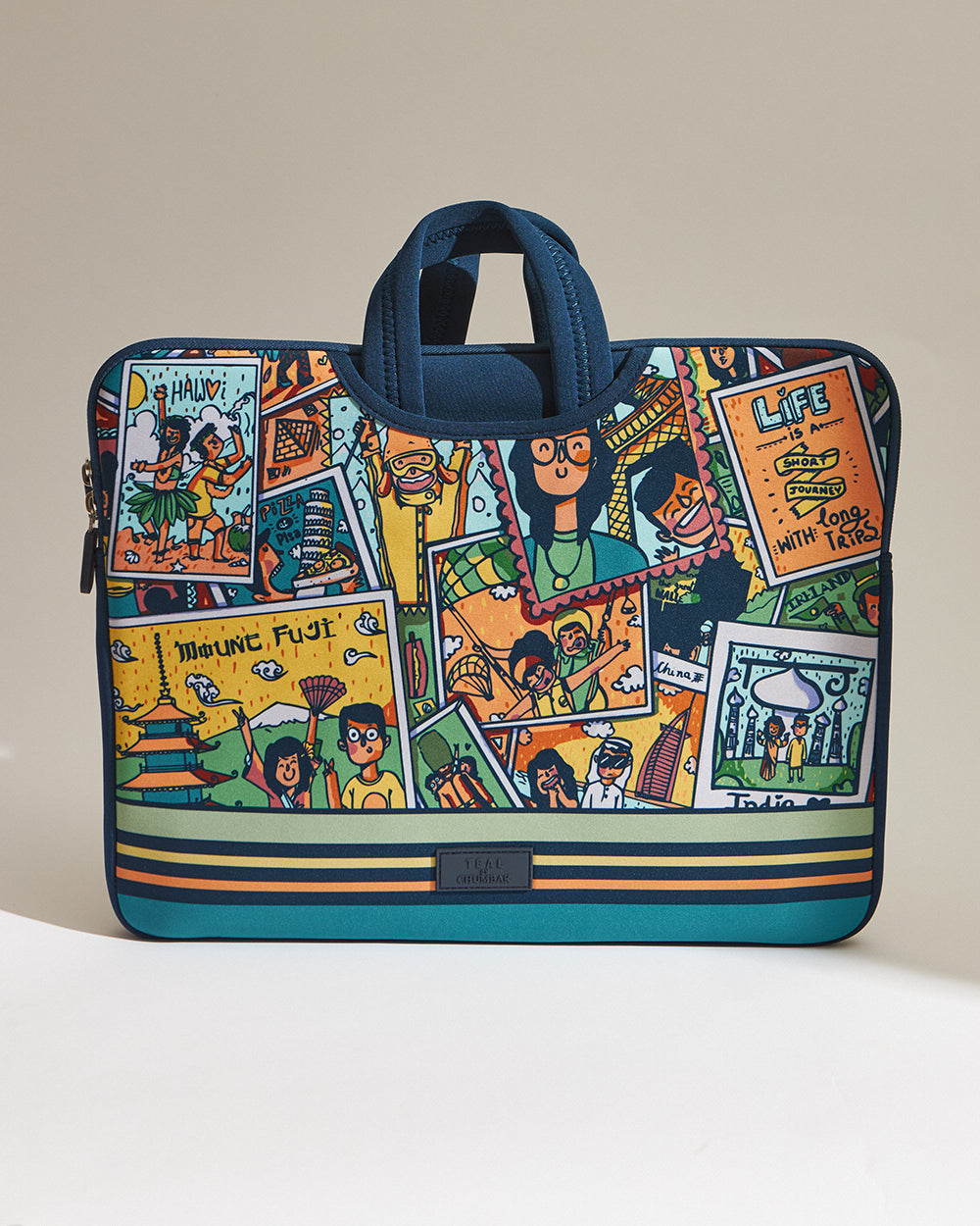 TEAL By Chumbak Around the world Laptop Sleeve - 13inch