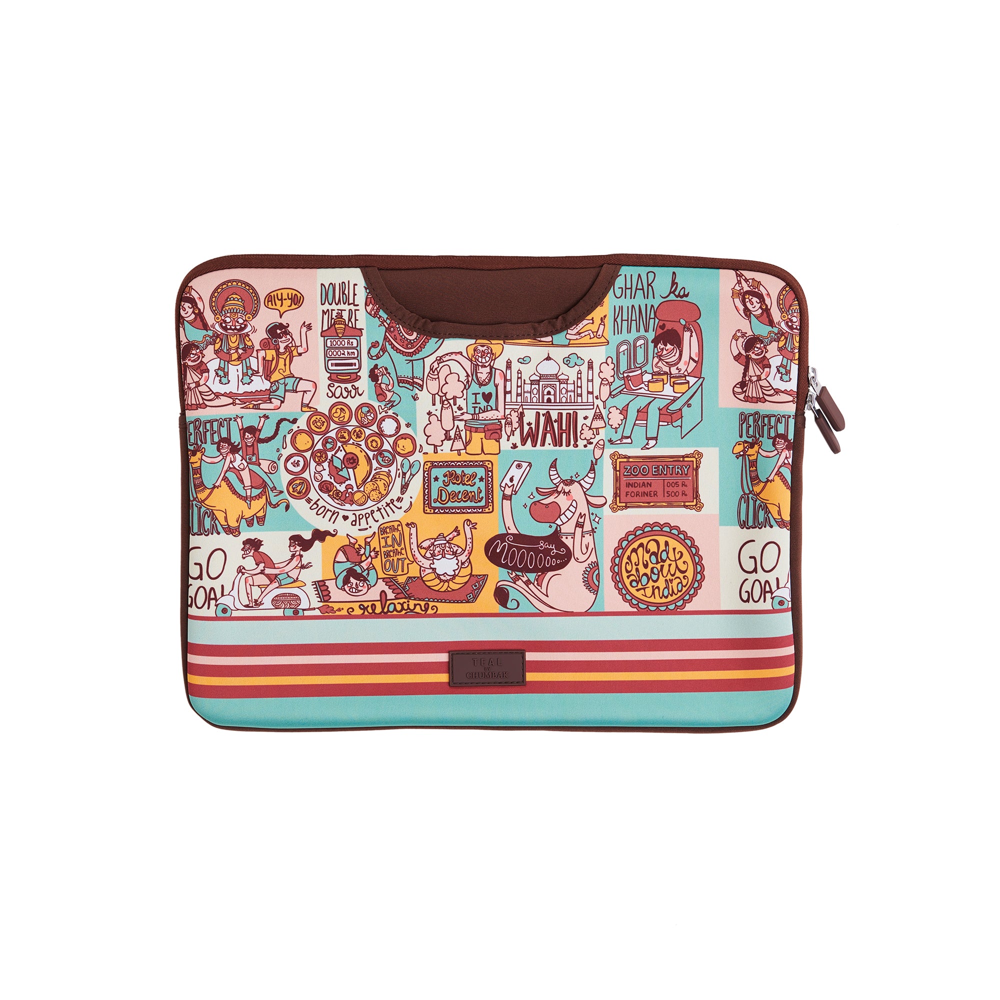 TEAL By Chumbak Indie Pop Laptop Sleeve - 15inch