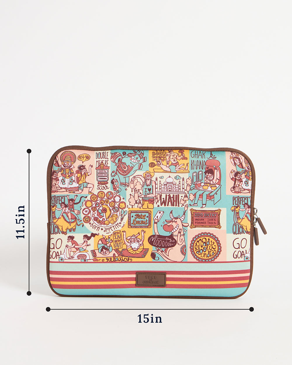 TEAL By Chumbak Indie Pop Laptop Sleeve - 15inch