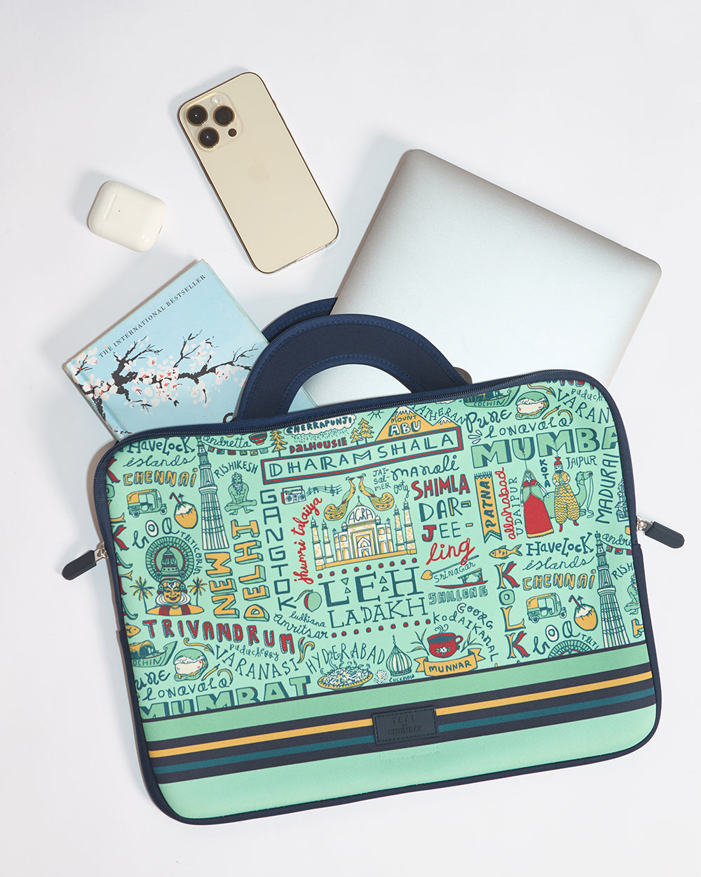 TEAL By Chumbak Traveller Laptop Sleeve - 15inch