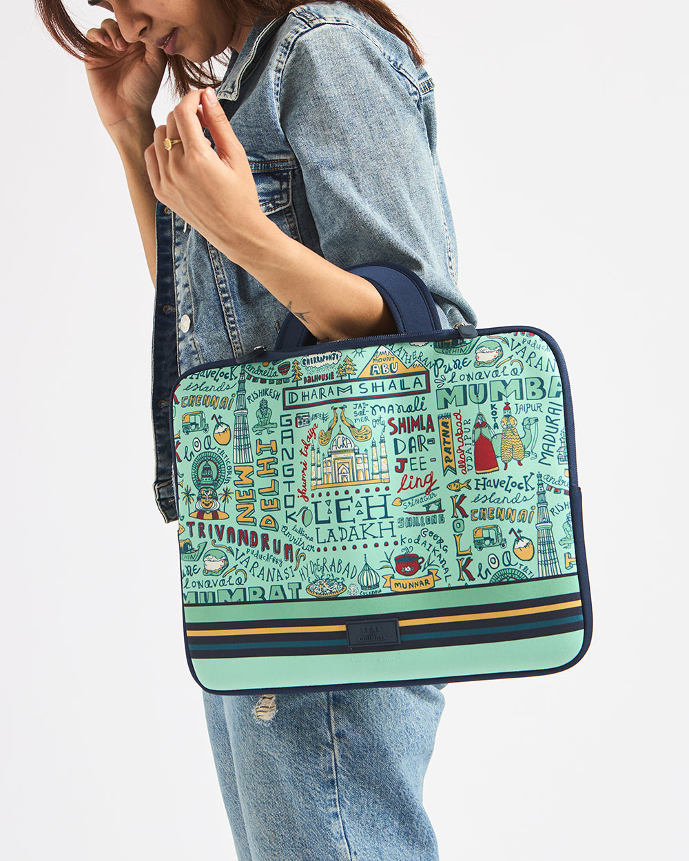 TEAL By Chumbak Traveller Laptop Sleeve - 13inch