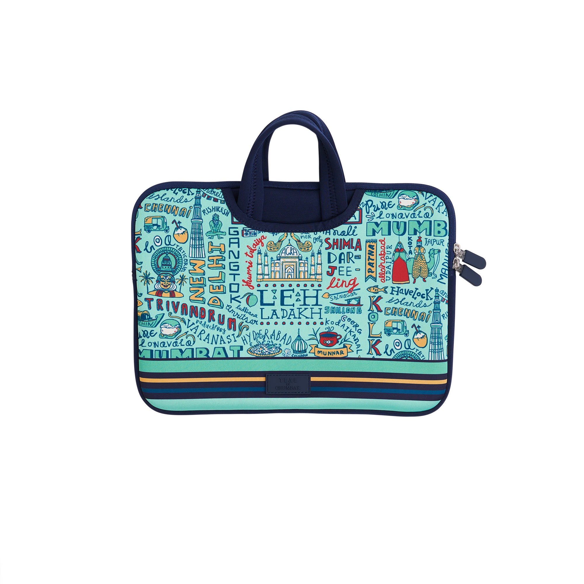 TEAL By Chumbak Traveller Laptop Sleeve - 13inch
