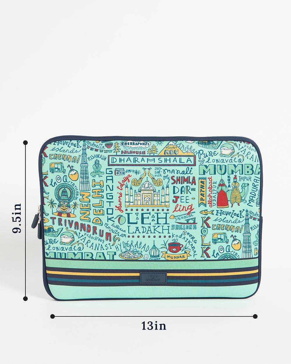 TEAL By Chumbak Traveller Laptop Sleeve - 13inch