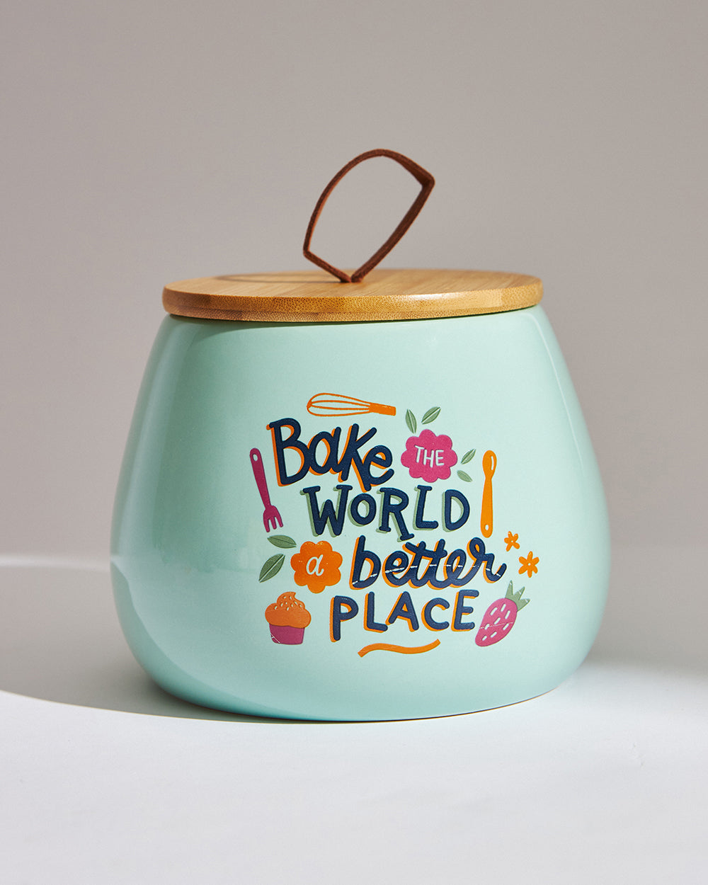 Bake The World Better Place Mint Mason Jar