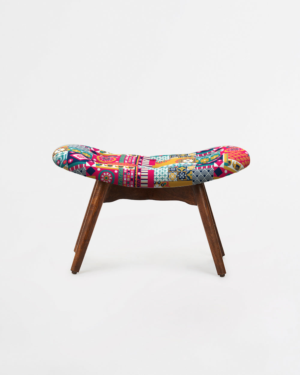 Mid Century Modern Foot Rest - Floral Swirls