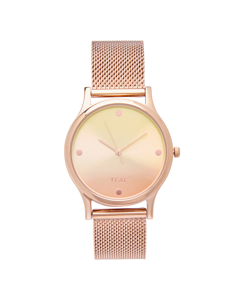 TEAL by Chumbak Sunset Ombre Watch, Metal Mesh Strap