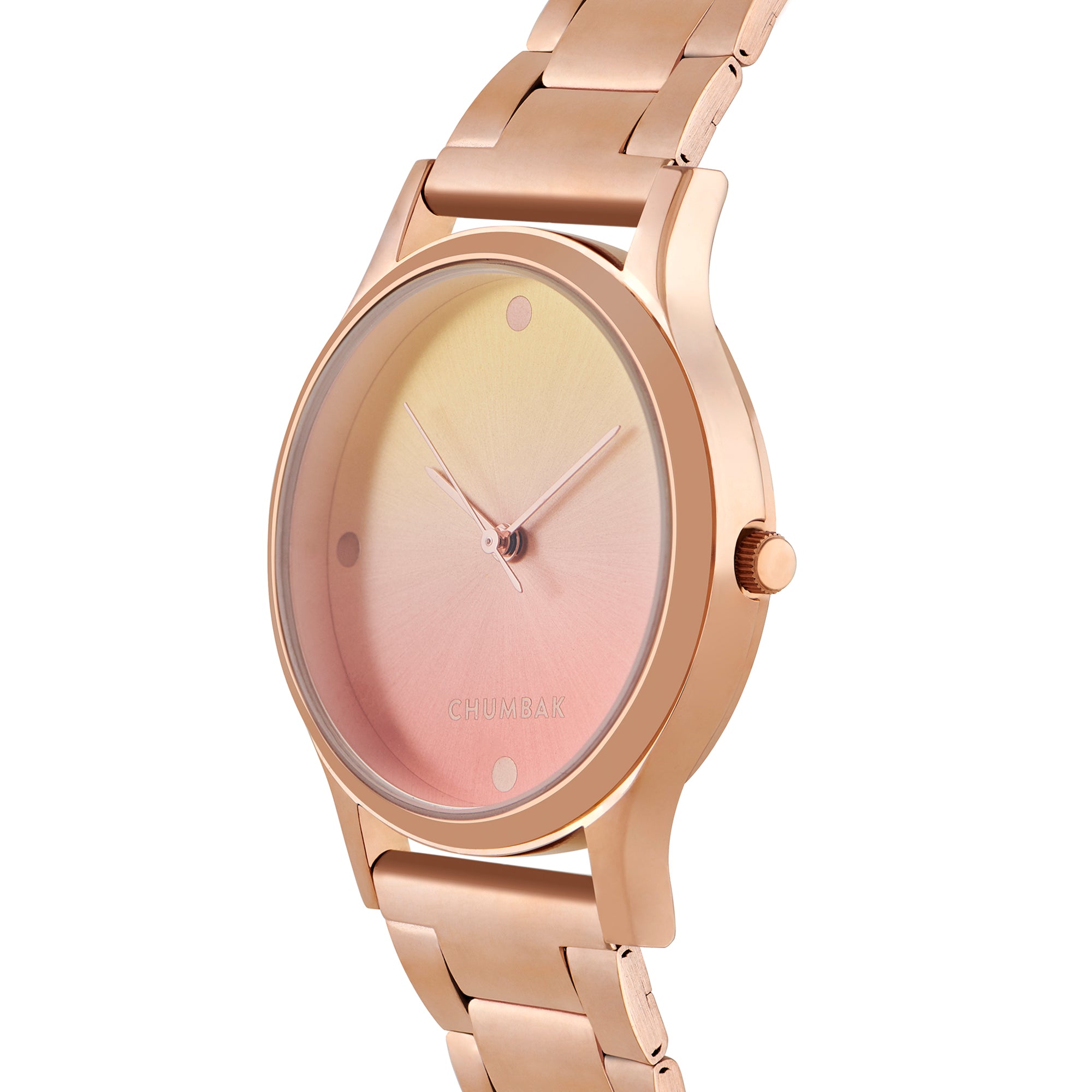 TEAL by Chumbak Sunset Ombre Watch, Metal link Strap