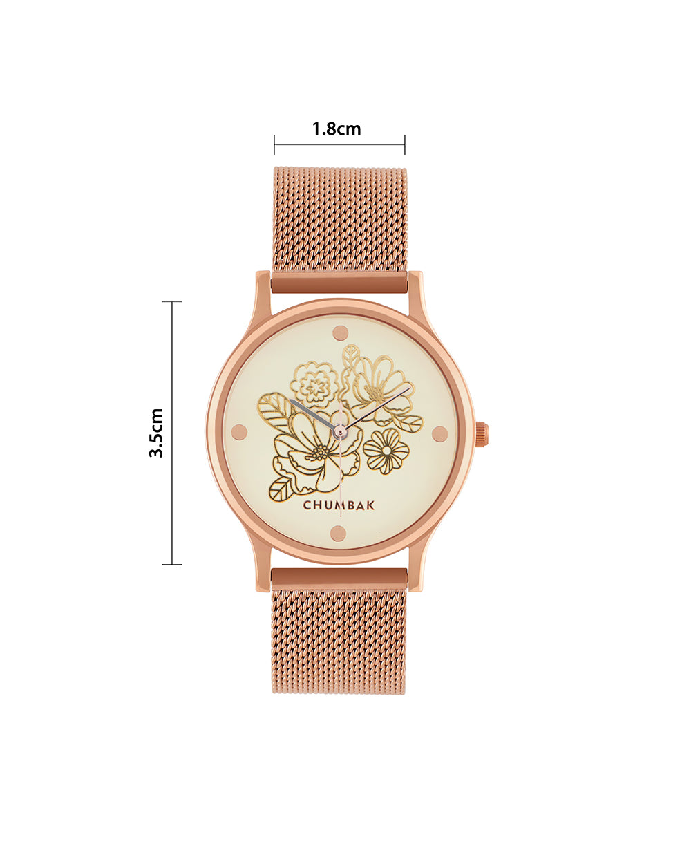 TEAL by Chumbak abstract Peacock Watch, Metal Mesh Strap