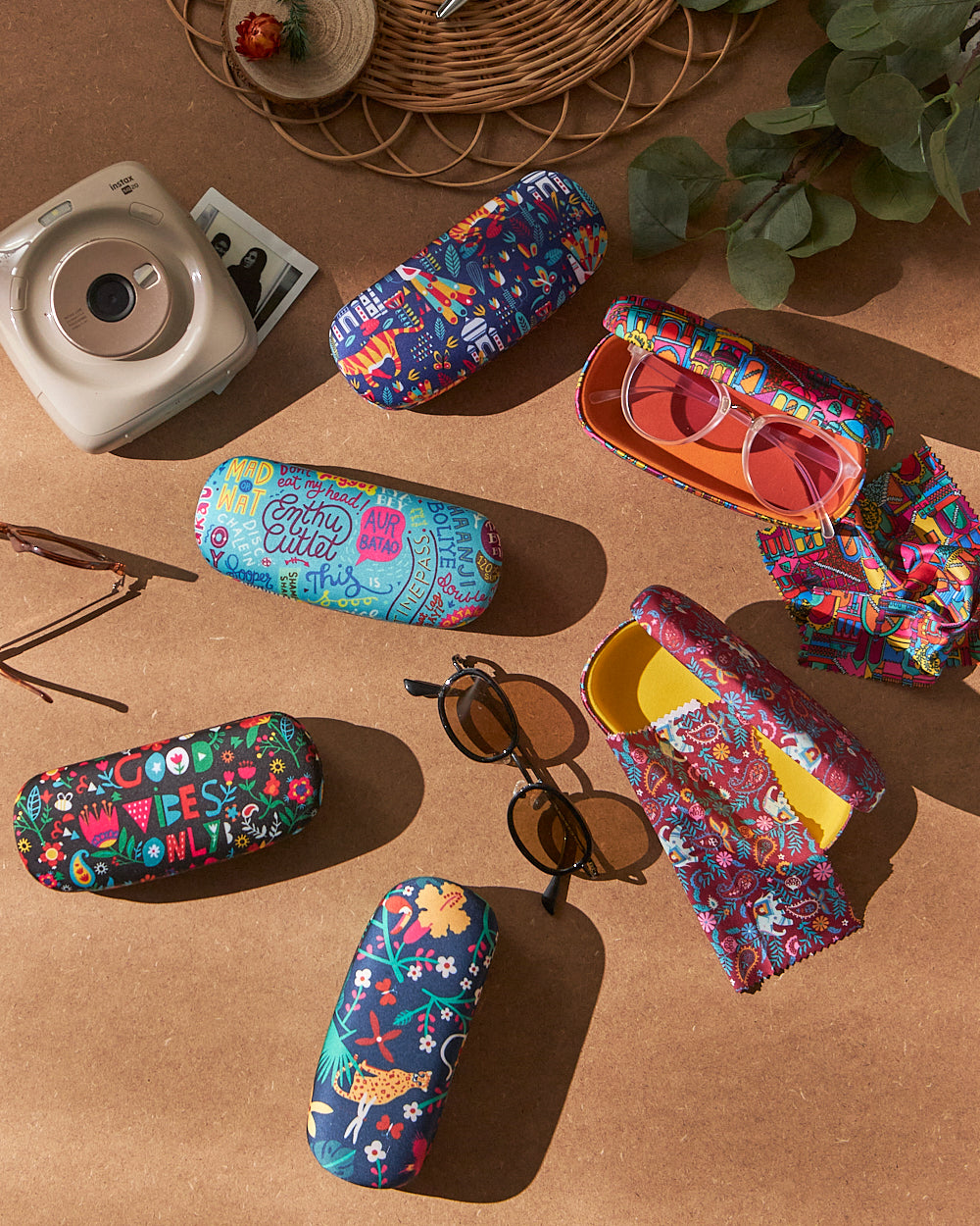 Chumbak Paisley Blossoms Red Eyewear Case
