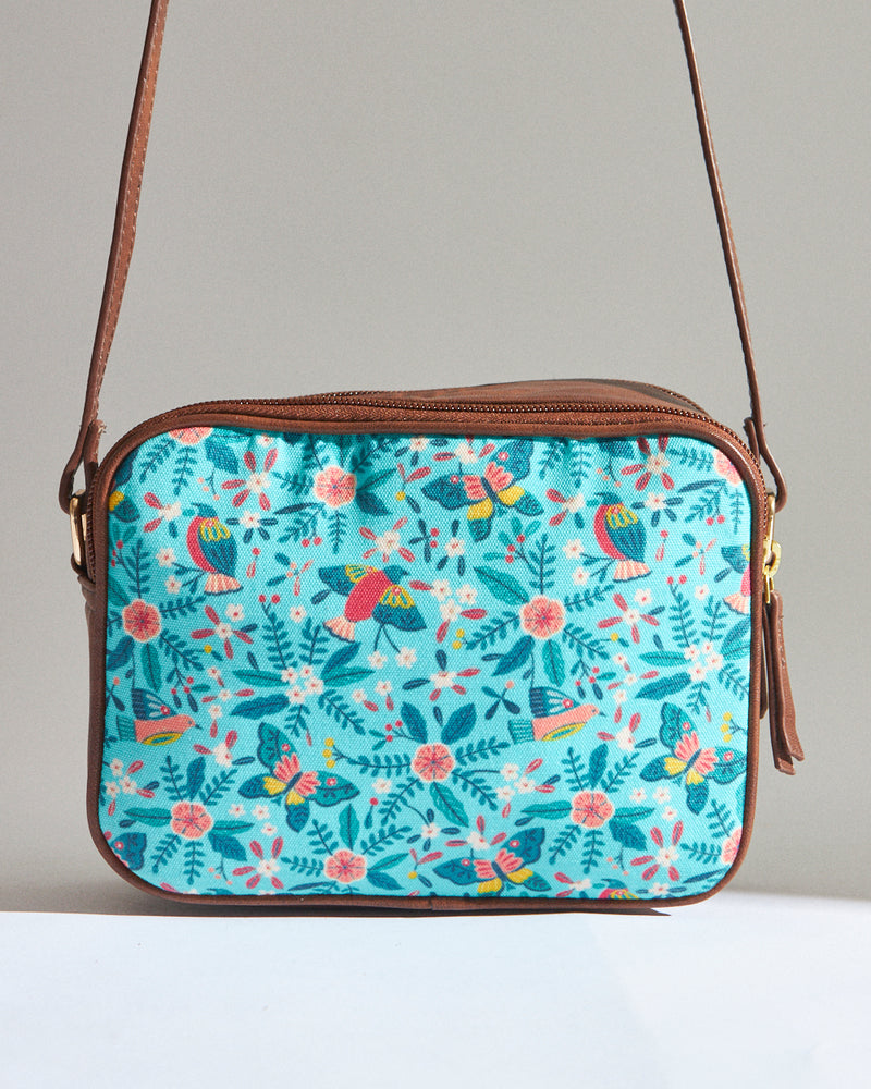 Teal By Chumbak Birds of Paradise Rectangle Sling Bag