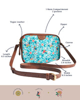 Teal By Chumbak Birds of Paradise Rectangle Sling Bag