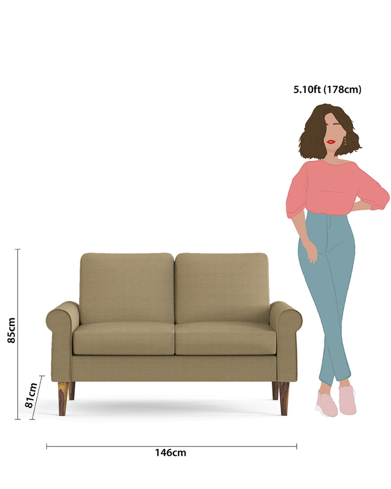 Colonial Couch 2 Seater Beach Beige