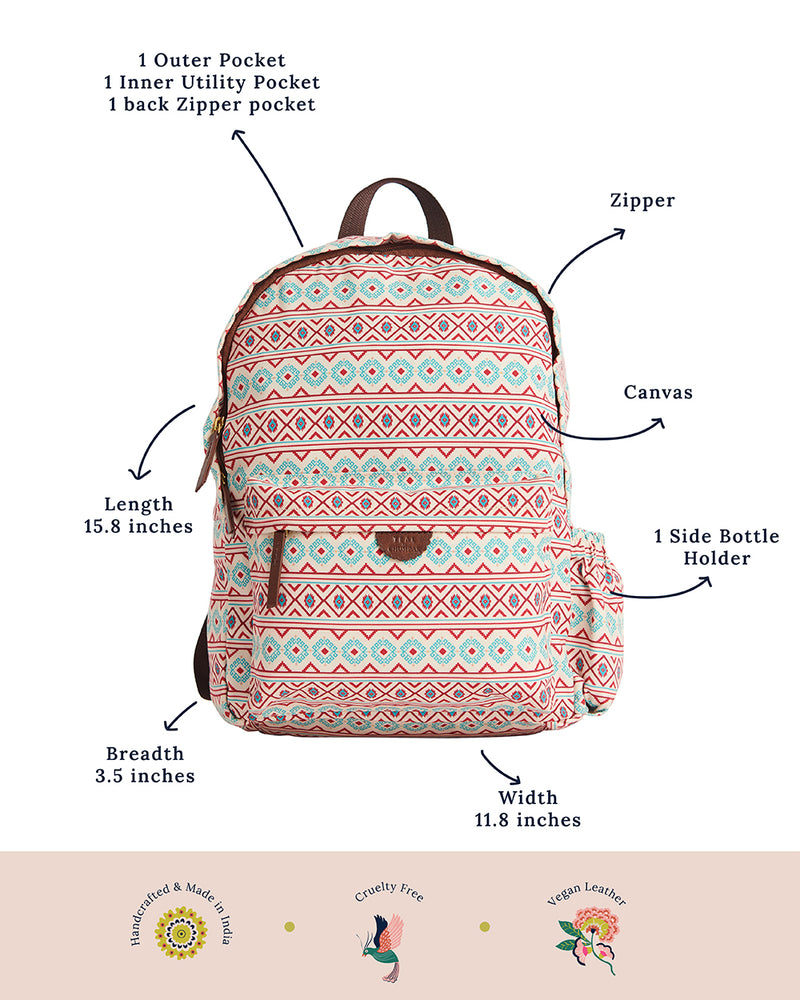Teal By Chumbak Mercado Aztec Laptop Backpack