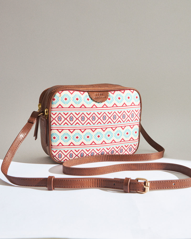 Teal By Chumbak Mercado Aztec Rectangular Sling Bag