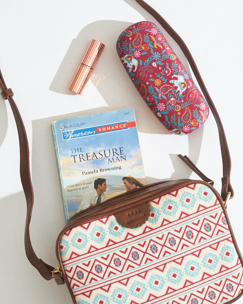 Teal By Chumbak Mercado Aztec Rectangular Sling Bag