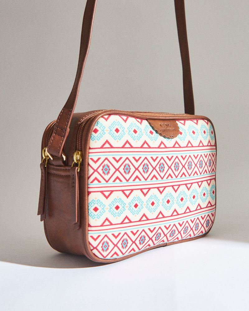 Teal By Chumbak Mercado Aztec Rectangular Sling Bag