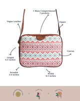 Teal By Chumbak Mercado Aztec Rectangular Sling Bag
